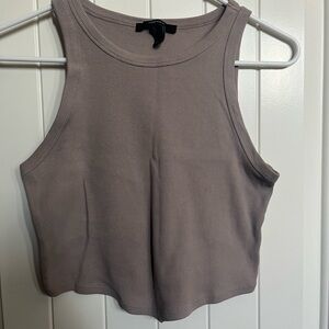 Women's Ribbed Tank Top - Taupe